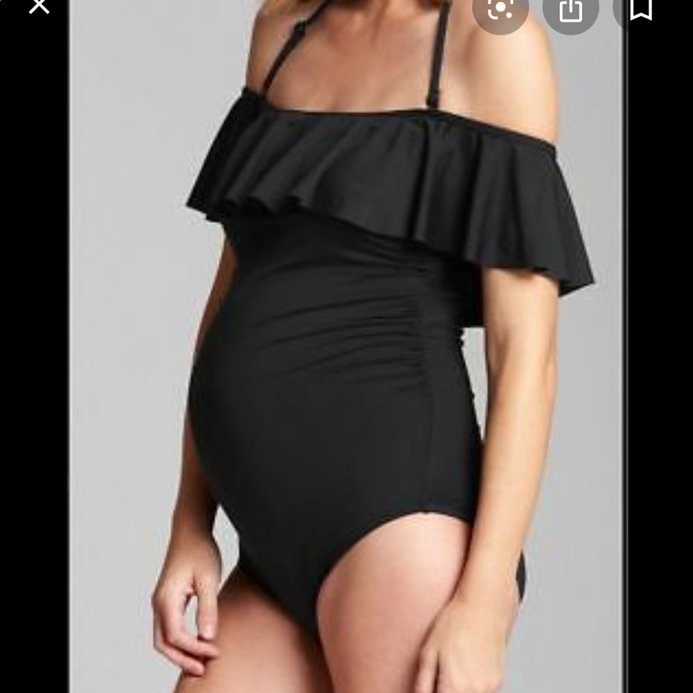 Gap Maternity Ruffle Off-Shoulder Swimsuit